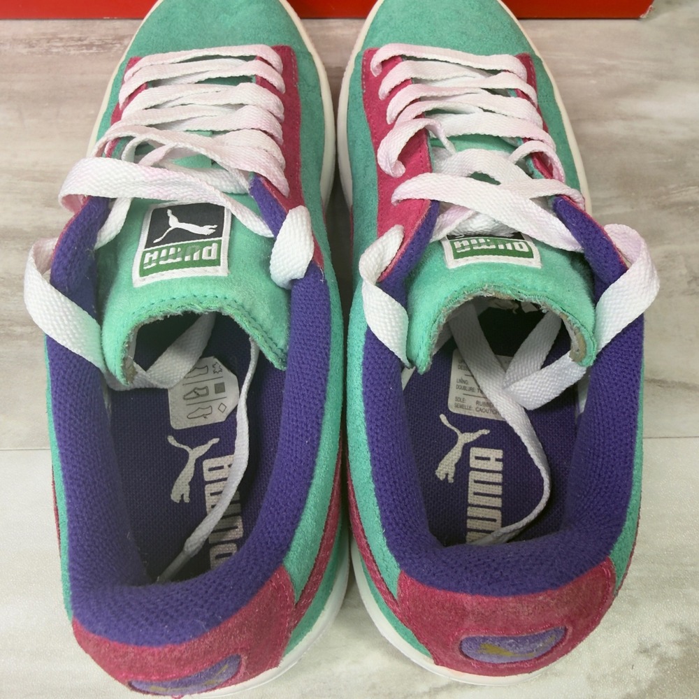 Puma Suede Womens Size 8 Sneakers Multi-Color Teal Pink Purple 355110 - Picture 6 of 9